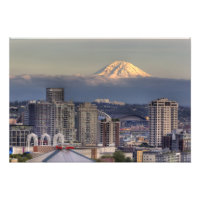 WA, Seattle, Mount Rainier from Kerry Park