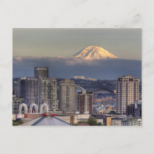 WA, Seattle, Mount Rainier from Kerry Park Postcard
