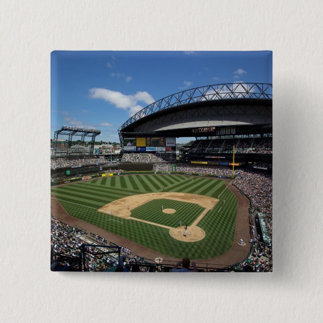 WA, Seattle, Safeco Field, Mariners baseball 15 Cm Square Badge (Front)