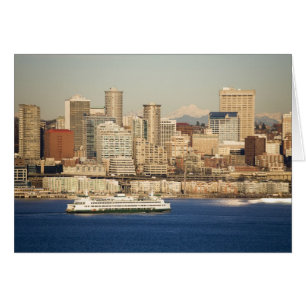 WA, Seattle, Seattle skyline and Elliott Bay