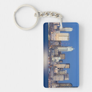 WA, Seattle, Seattle skyline and Elliott Bay 3 Key Ring