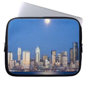WA, Seattle, Seattle skyline and Elliott Bay 3 Laptop Sleeve