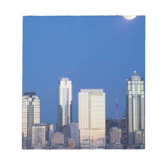 WA, Seattle, Seattle skyline and Elliott Bay 4 Notepad (Front)