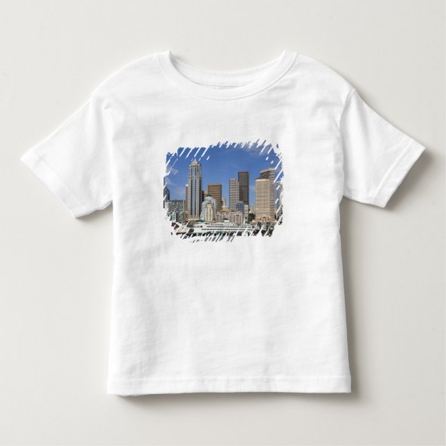 WA, Seattle, Seattle skyline with ferry boat Toddler T-Shirt (Front)
