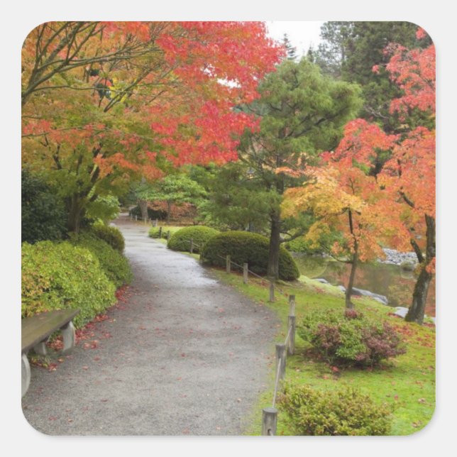 WA, Seattle, Washington Park Arboretum, 2 Square Sticker (Front)
