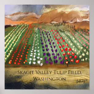 WA Skagit Valley Tulip Fields Spring Dreaming Poster