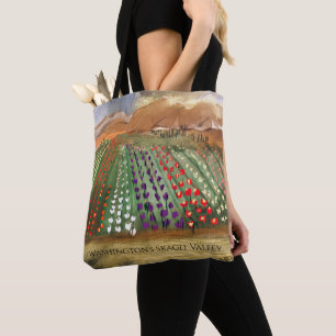 WA Skagit Valley Tulip Fields Spring Dreaming Tote Bag