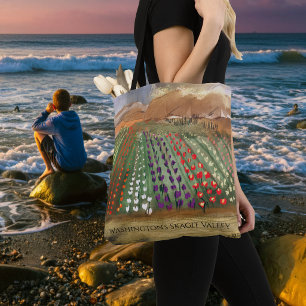 WA Skagit Valley Tulip Fields Spring Dreaming Tote Bag