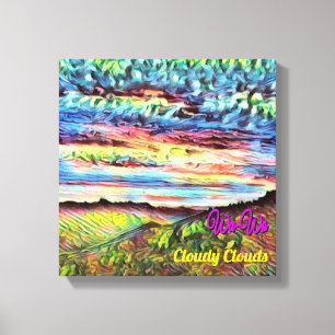 Wa-Wo Wave NFT Art Collection CLOUDY CARDS 23/30 Canvas Print