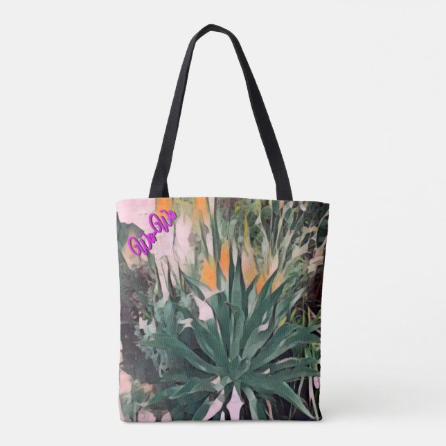 Wa-Wo Wave NFT Art - THIRSTY SUCCULENT 38 Tote Bag (Back)