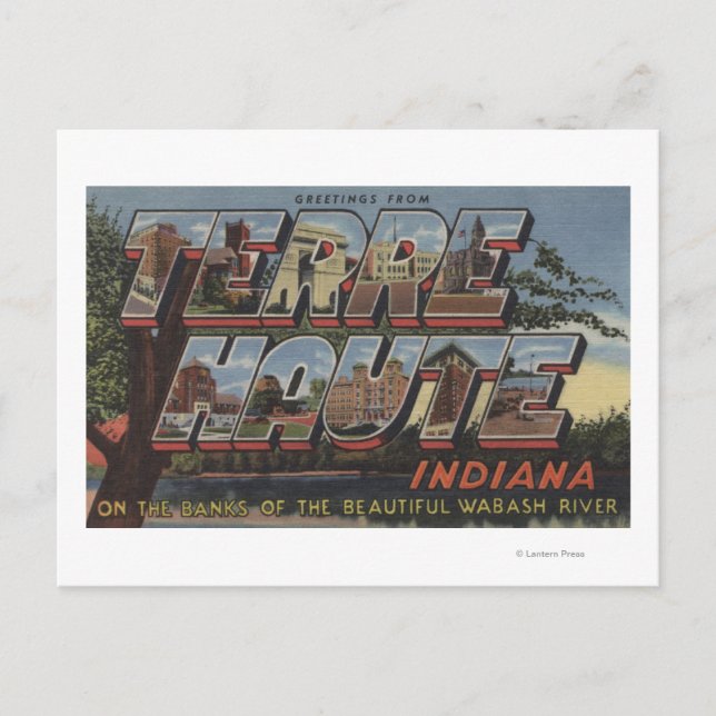 Wabash River - Large Letter Scenes Postcard (Front)