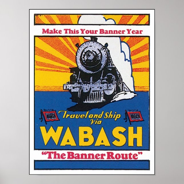 Wabash The Banner Route Railway Poster (Front)