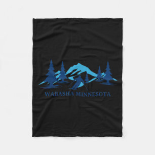 Wabasha minnesota ski resort skiing skier fleece blanket