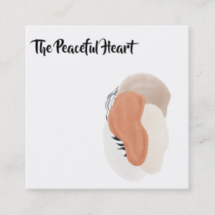 *~* Wabi Sabi Abstract Simple Minimal Ink AR27 QR Square Business Card