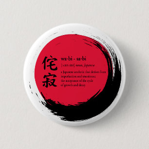 Wabi-Sabi definition within incomplete enso ring 6 Cm Round Badge