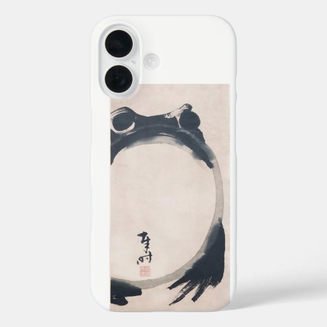 Wabi Sabi Grumpy  Frog by Hoji Japanese Sumi-e  Ca Case-Mate iPhone Case (Back)