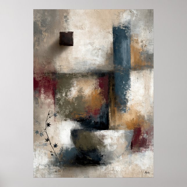 Wabi-Sabi Maple Abstract Modern Japanese Wall Art (Front)