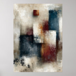 Wabi-Sabi Pine Echo Modern Japanese Abstract Wall Poster