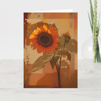 Wabi Sabi Sunflowers Card