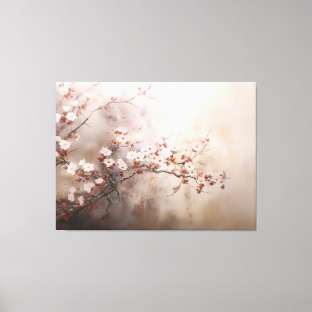 Wabisabi Aesthetic Sakura Canvas Print (Front)