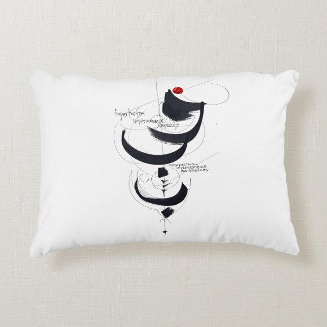 WABISABI CALLIGRAPHY DECORATIVE CUSHION (Front)