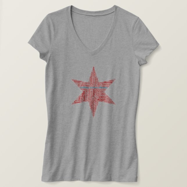 WAC Chicago Star V- Neck T-Shirt (Design Front)