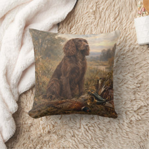 Wachtelhund Hunting Art , German Spaniel Cushion
