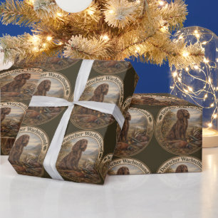 Wachtelhund Hunting Art , German Spaniel Wrapping Paper