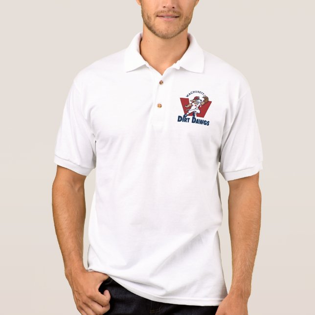 Wachusett Dirt Dawgs Collegiate Baseball Team Logo Polo Shirt (Front)