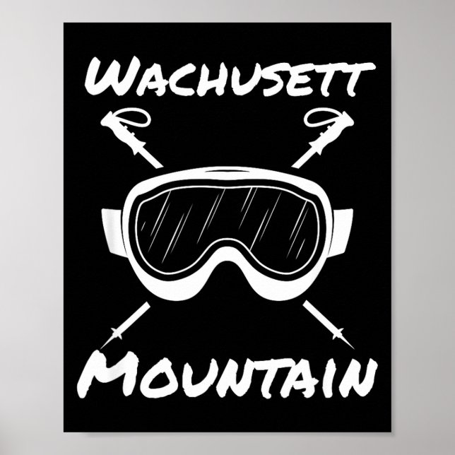 Wachusett mountain massachusetts skier skiing skis poster (Front)