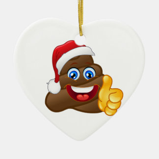 Wacky Brilliant Santa Poop Emoji Ceramic Tree Decoration