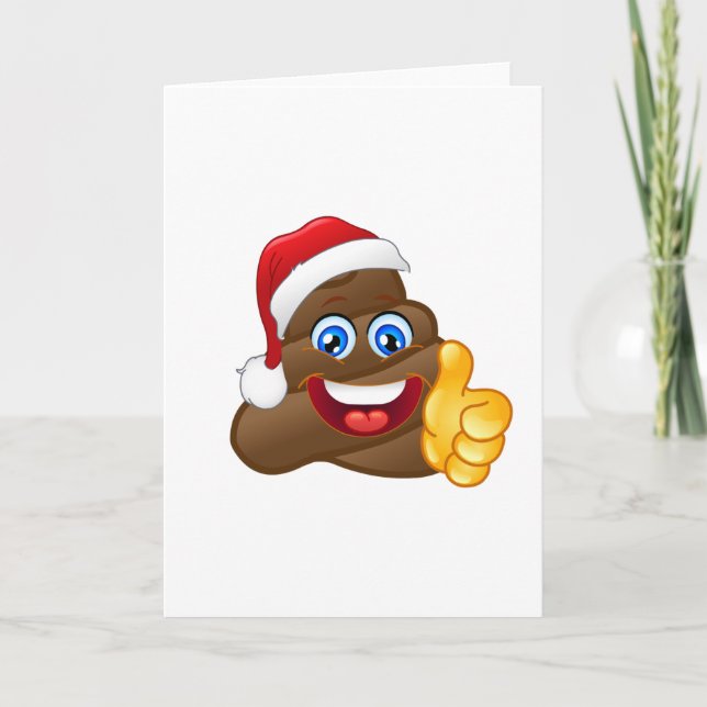 Wacky Brilliant Santa Poop Emoji Holiday Card (Front)