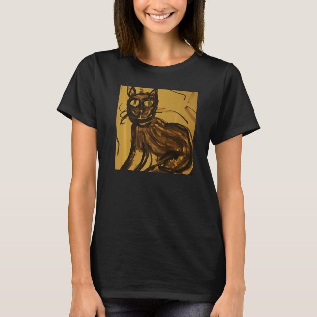 Wacky cat artwork kitten pun T-Shirt (Front)