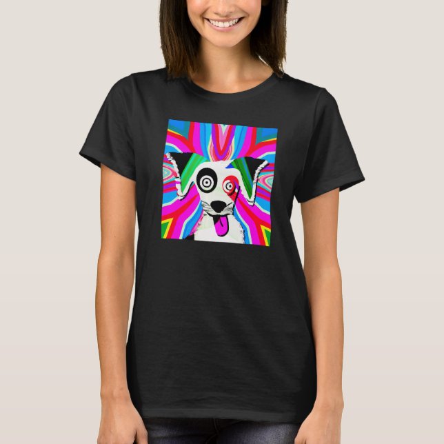Wacky dog meme cute puppy pup doggy portrait goofy T-Shirt (Front)