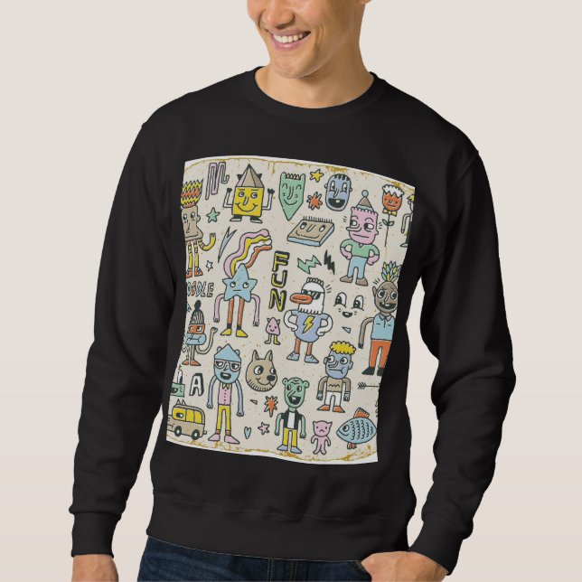 Wacky Doodles: Vintage Character Set Sweatshirt (Front)
