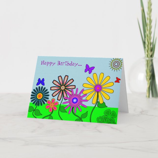 'Wacky Flowers' Card (Front)