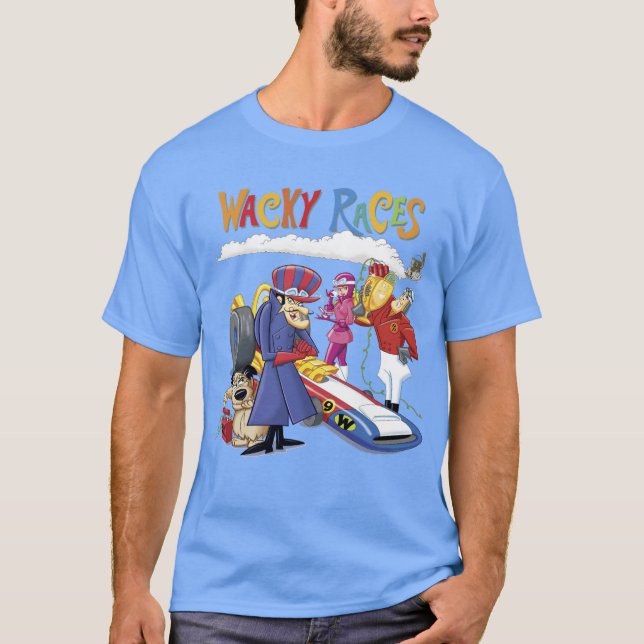 Wacky Races 60s 70s 90s 80s Cartoon Scifi Retro T-Shirt (Front)