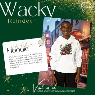 Wacky Reindeer Kid's Pullover Hoodie