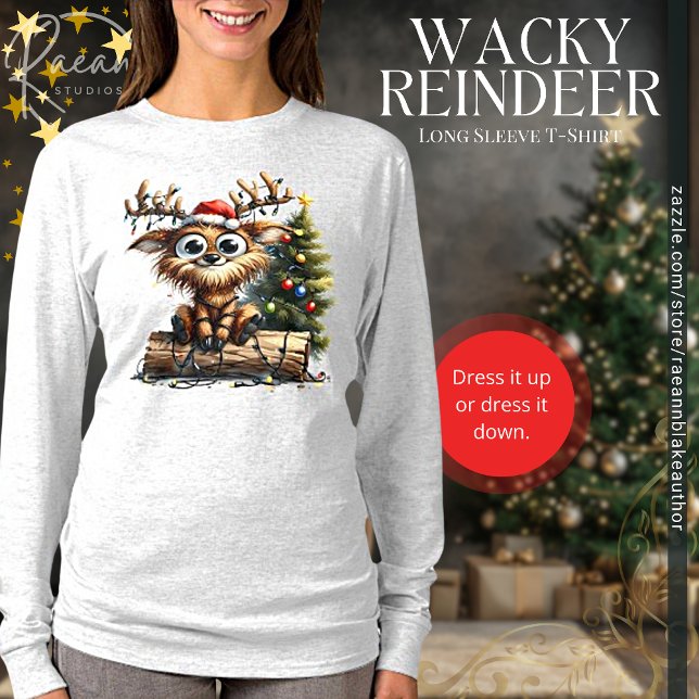 Wacky Reindeer Long Sleeve T-Shirt (Creator Uploaded)