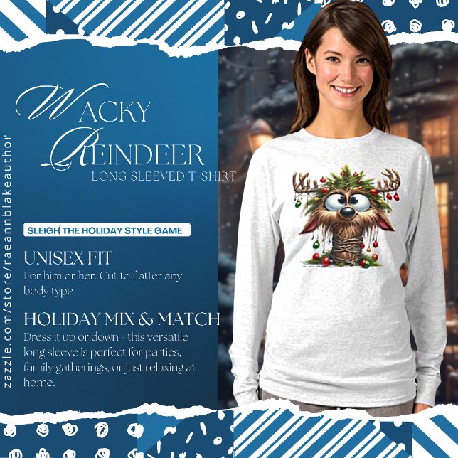 Wacky Reindeer Long Sleeve T-Shirt (Creator Uploaded)