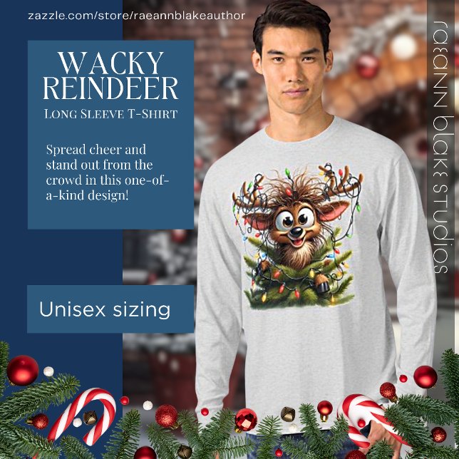 Wacky Reindeer Long Sleeve T-Shirt (Creator Uploaded)