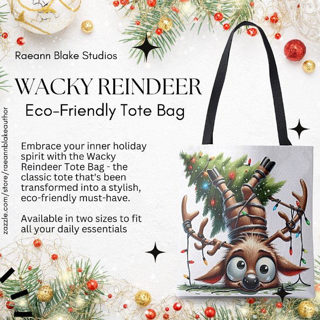 Wacky Reindeer Tote Bag (Creator Uploaded)