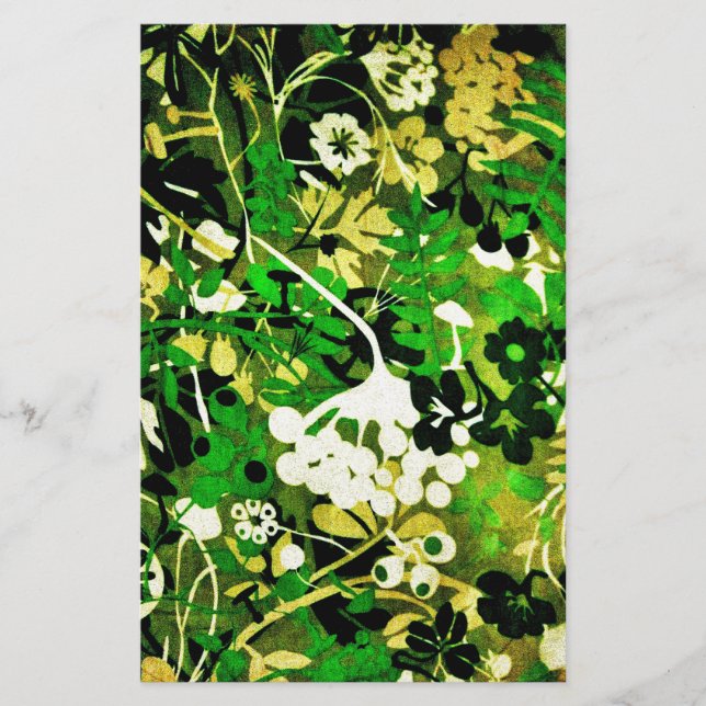 Wacky Retro Floral 1 Stationery (Front)