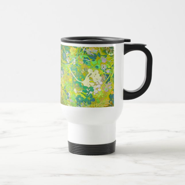 Wacky Retro Floral 2 Travel Mug (Right)