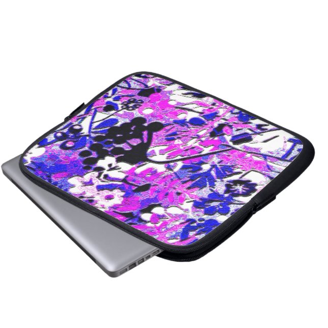 Wacky Retro Floral Laptop Sleeve (Front Bottom)