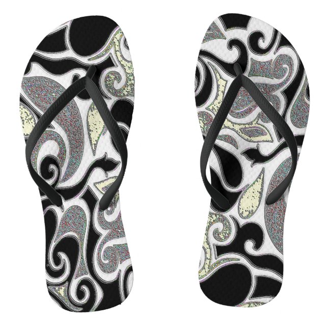 Wacky Retro Swirl Jandals (Footbed)