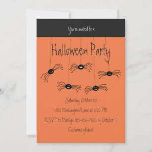 Wacky Spiders Halloween Party Invitation