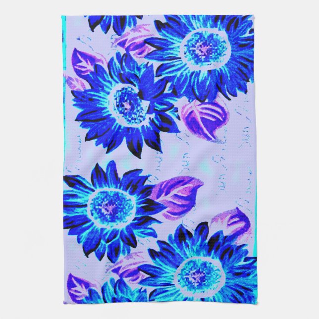 Wacky Sunflowers Tea Towel (Vertical)