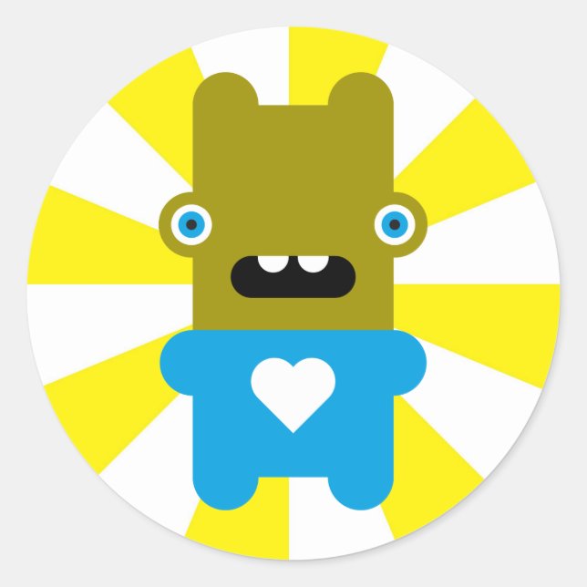 Wacky Wabbit Classic Round Sticker (Front)