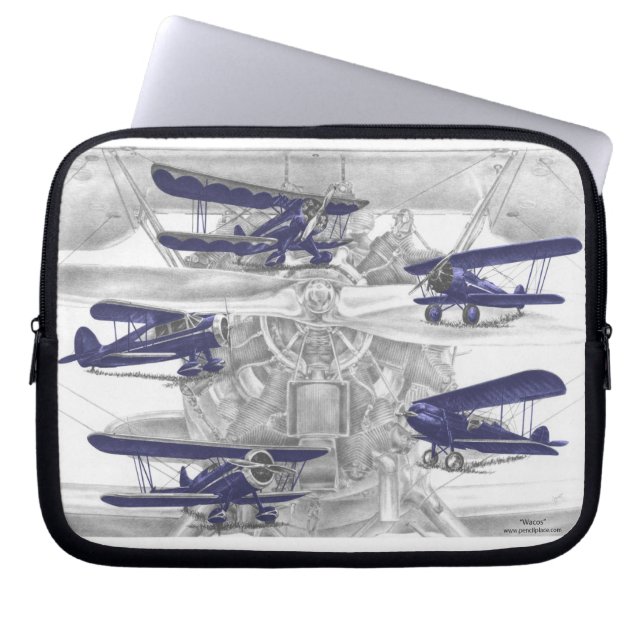 Waco Biplane Laptop Sleeve (Front)